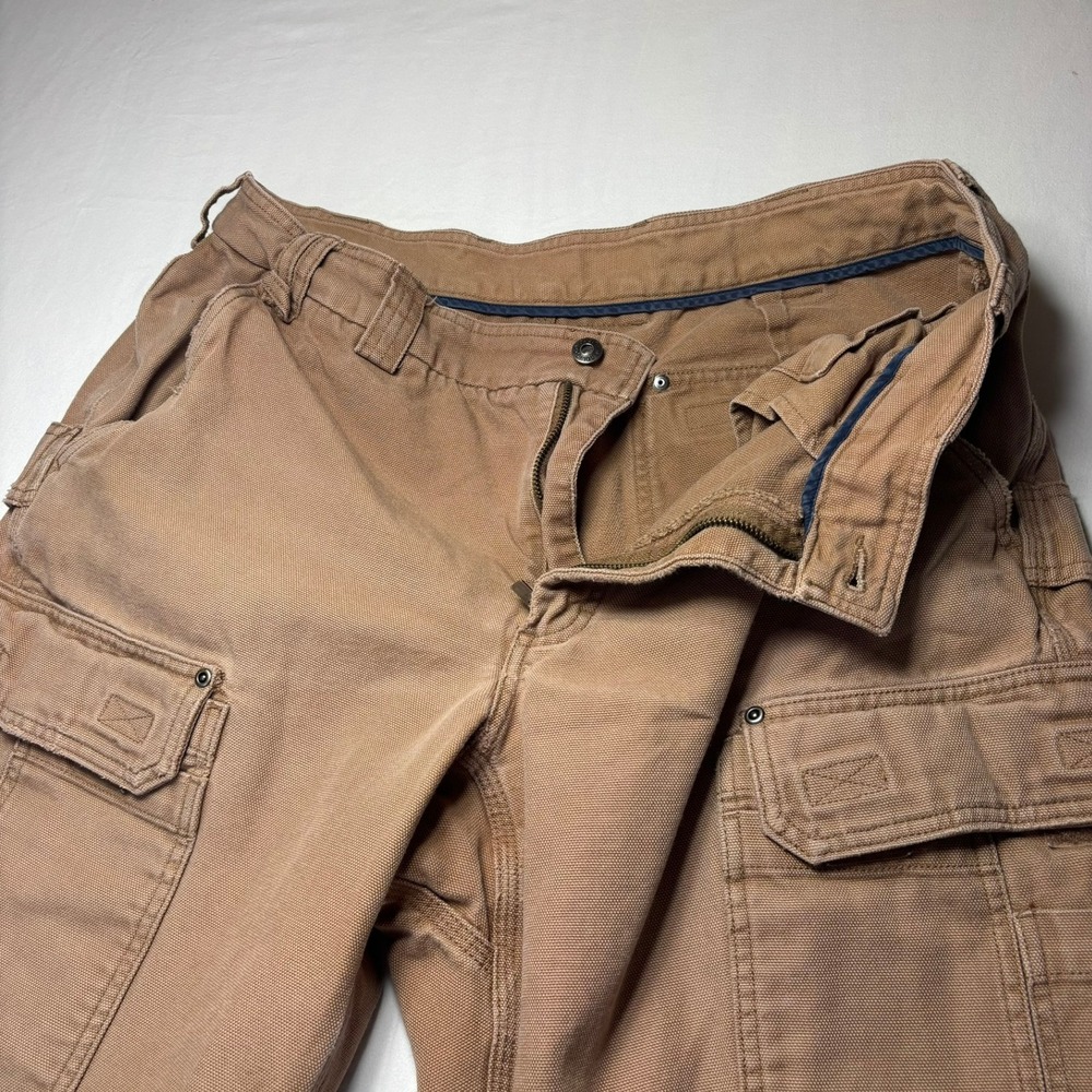 Duluth Trading Co Cargo Pants Men 40x34 Fits 39x32 Brown Canvas Utility Workwear